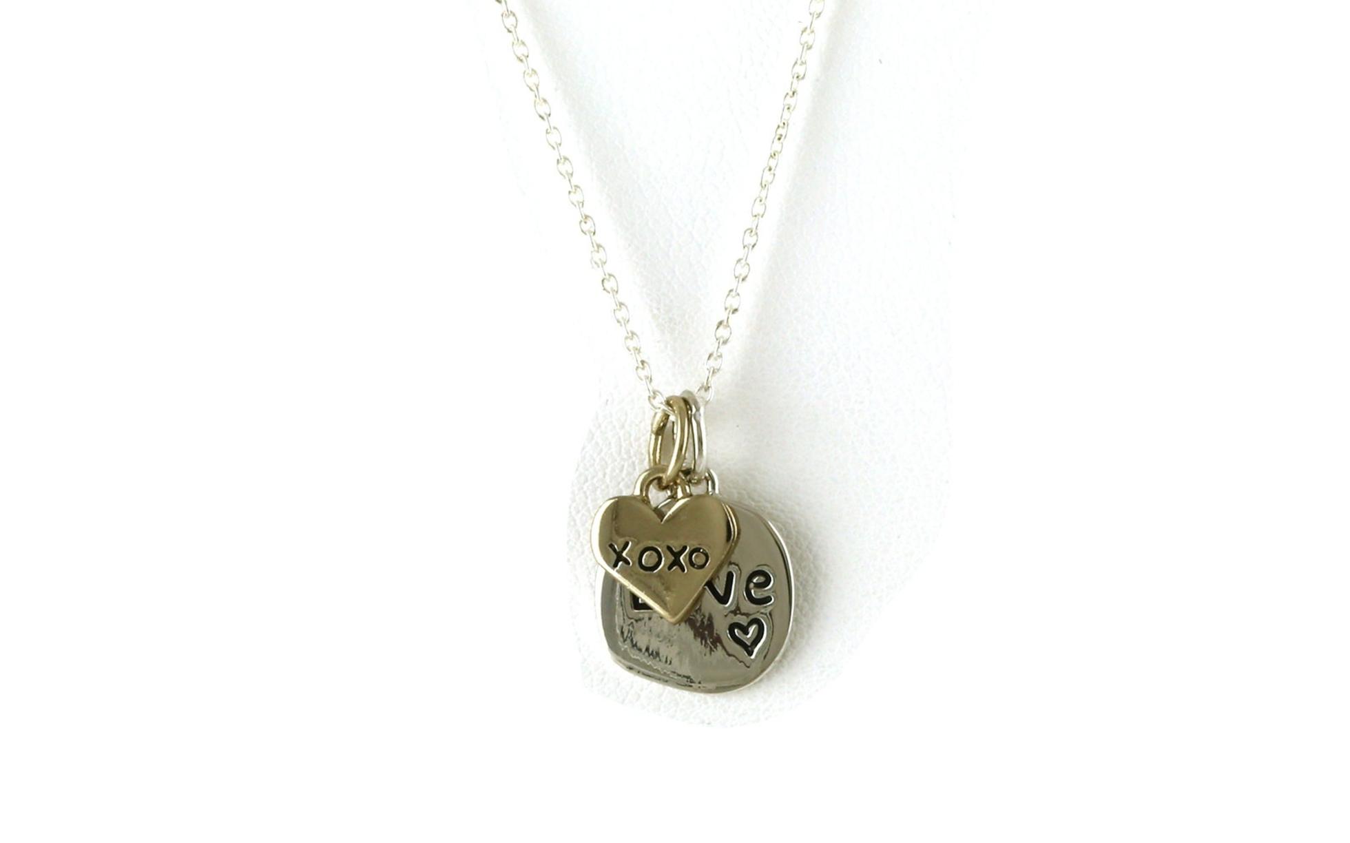 Estate Piece: Love XO Heart Charm Necklace in Sterling Silver