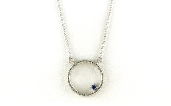 content/products/Circle Montana Yogo Sapphire Necklace with Hammered Finish in Sterling Silver (0.05cts)