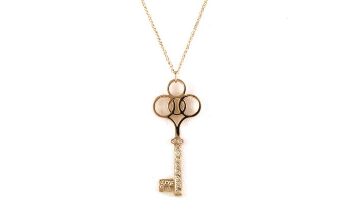 content/products/Estate Piece: Key Diamond Necklace in Rose Gold (0.10cts TWT)