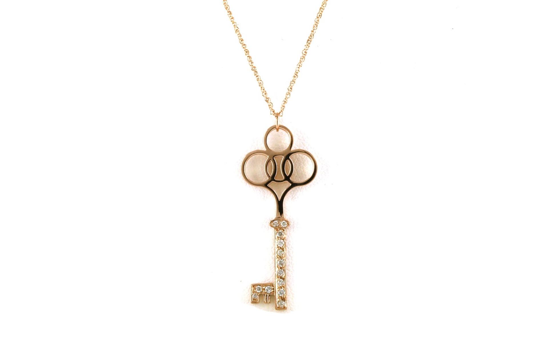 Estate Piece: Key Diamond Necklace in Rose Gold (0.10cts TWT)