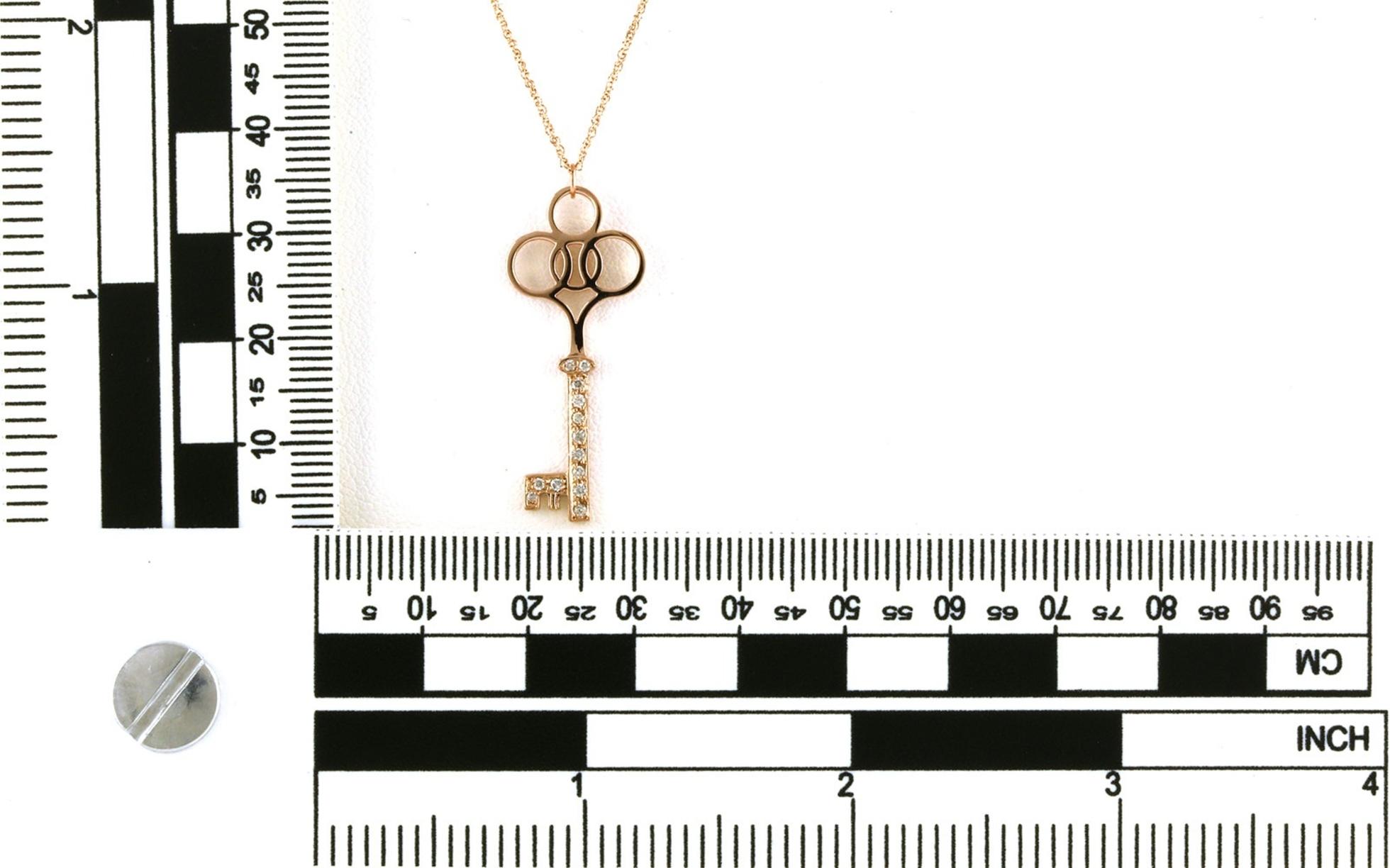 Estate Piece: Key Diamond Necklace in Rose Gold (0.10cts TWT) scale