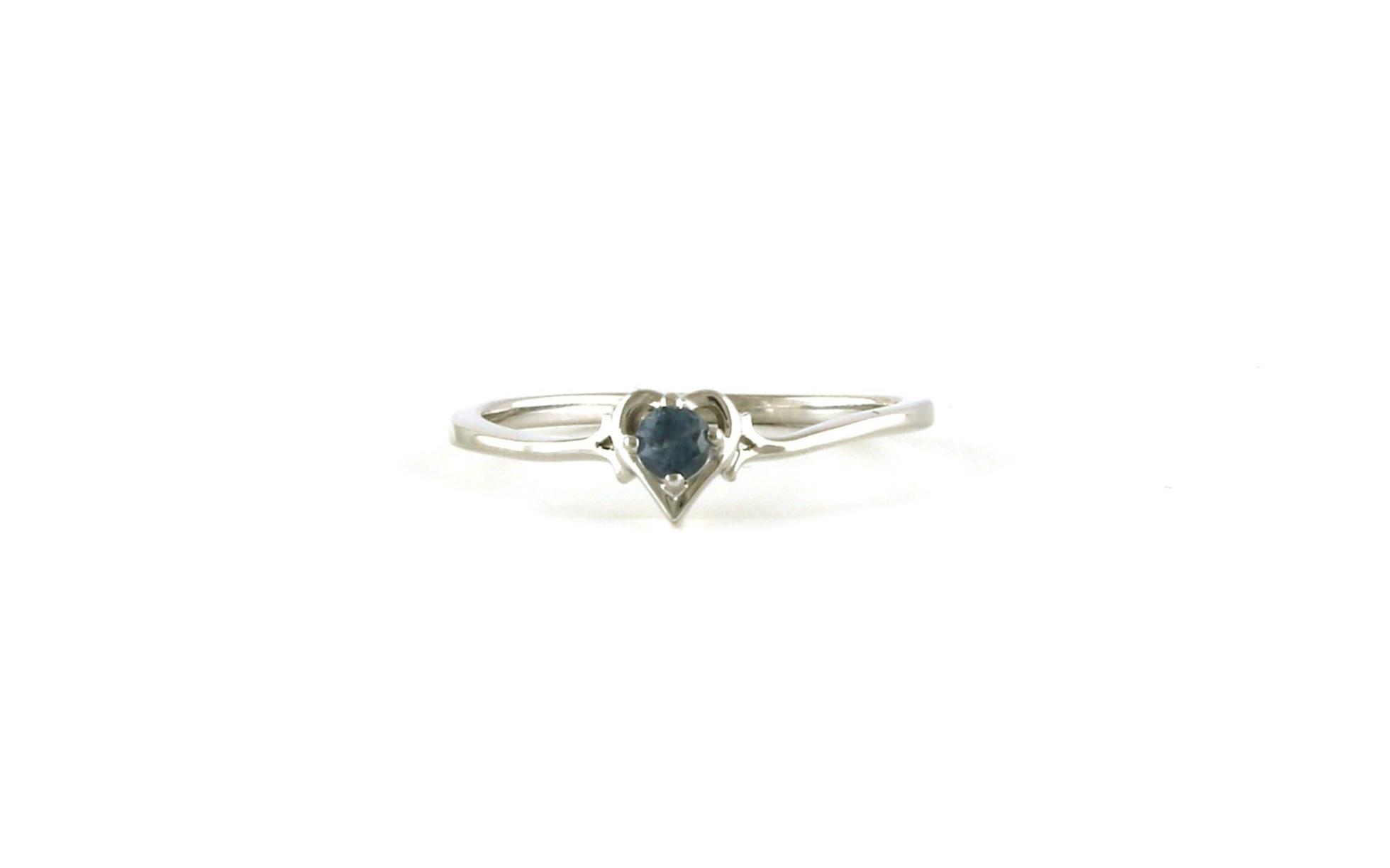 Heart Montana Sapphire Ring in Sterling Silver (0.13cts)