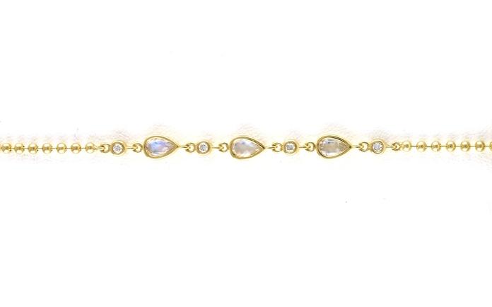 content/products/Bezel-set Pear-cut Moonstones and Round Diamond Bracelet in Yellow Gold (0.66cts TWT)