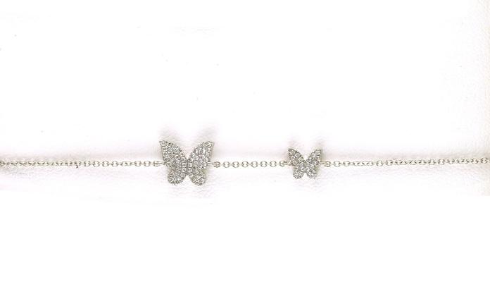 content/products/Two Butterfly Pave Diamond Bracelet in White Gold (0.18cts TWT)