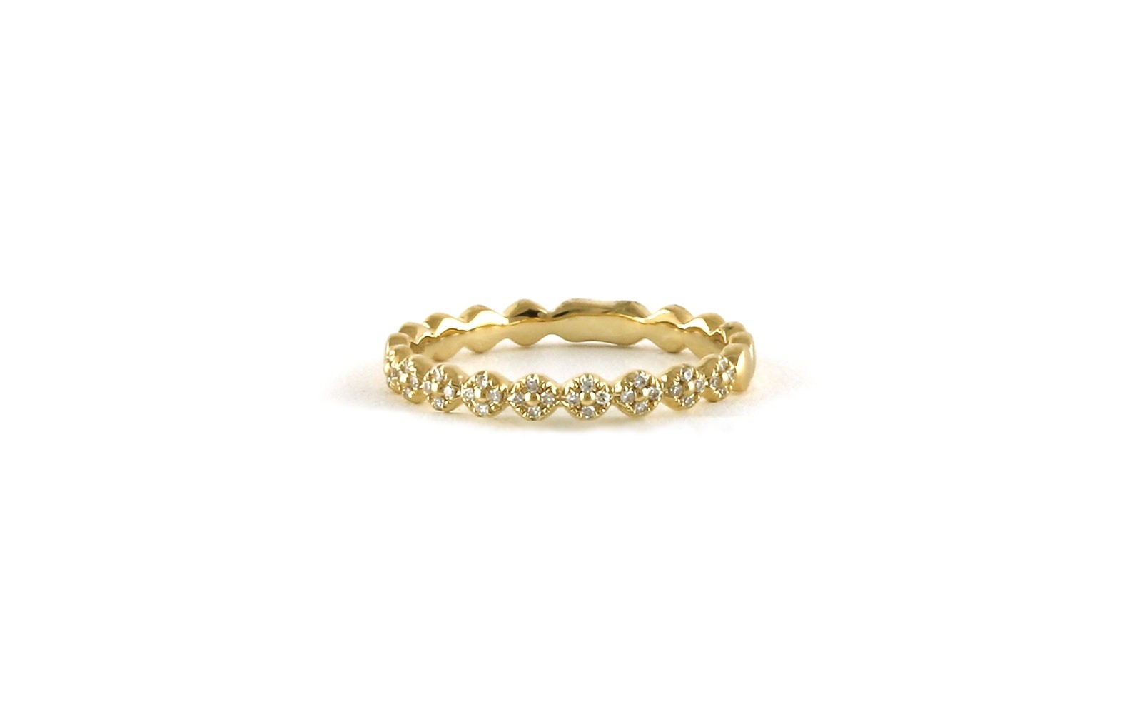 Circles 4-Stone Clusters Diamond Wedding Band in Yellow Gold (0.08cts TWT)
