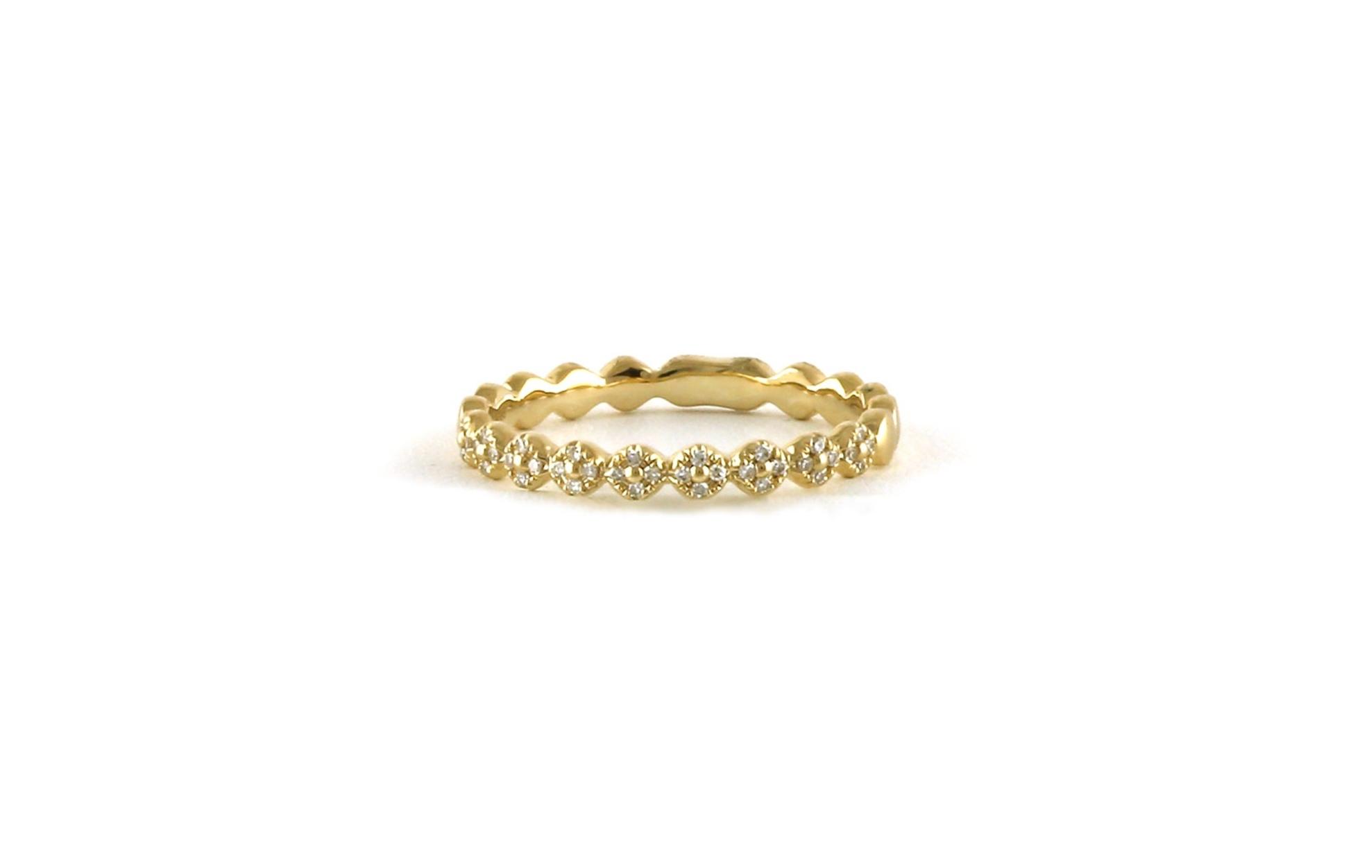 Circles 4-Stone Clusters Diamond Wedding Band in Yellow Gold (0.08cts TWT)