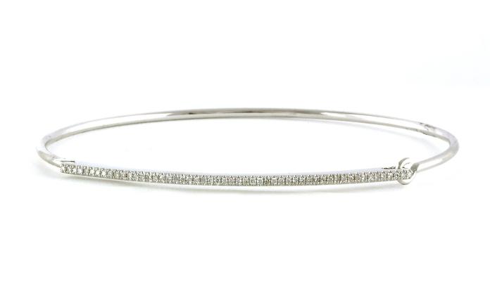 content/products/Pave Diamond Hooked Bangle Bracelet in White Gold (0.16cts TWT)