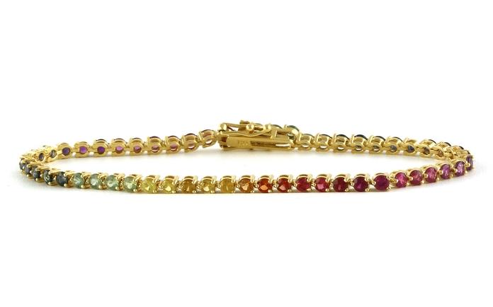 content/products/Rainbow Colored Sapphire Tennis Bracelet in Yellow Gold (5.43cts TWT)