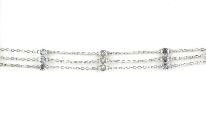 content/products/3-Row Bezel-set Montana Yogo Sapphire and Diamond Station Bracelet in White Gold (0.68cts TWT)