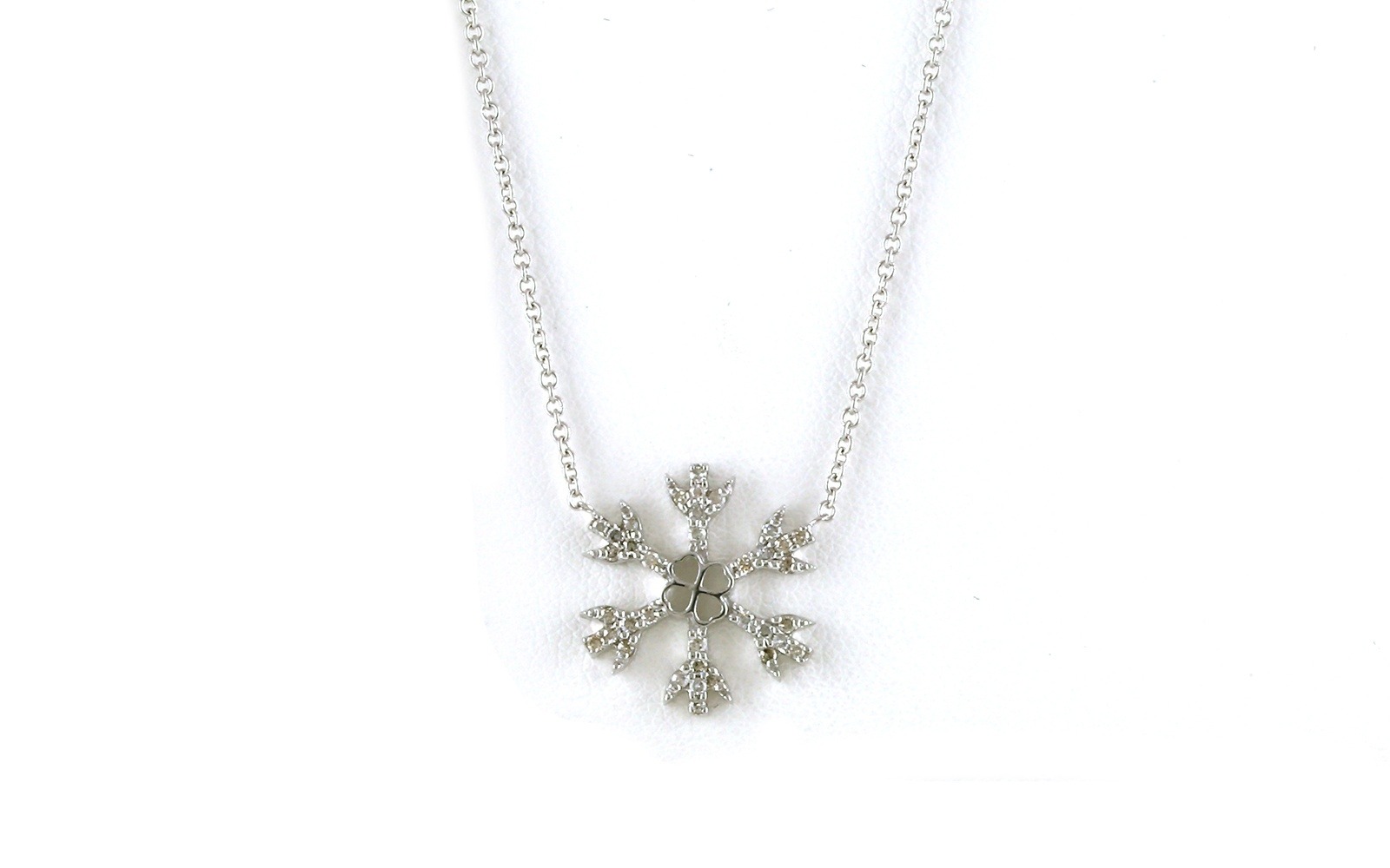 Snowflake Diamond Necklace in White Gold (0.21cts TWT)