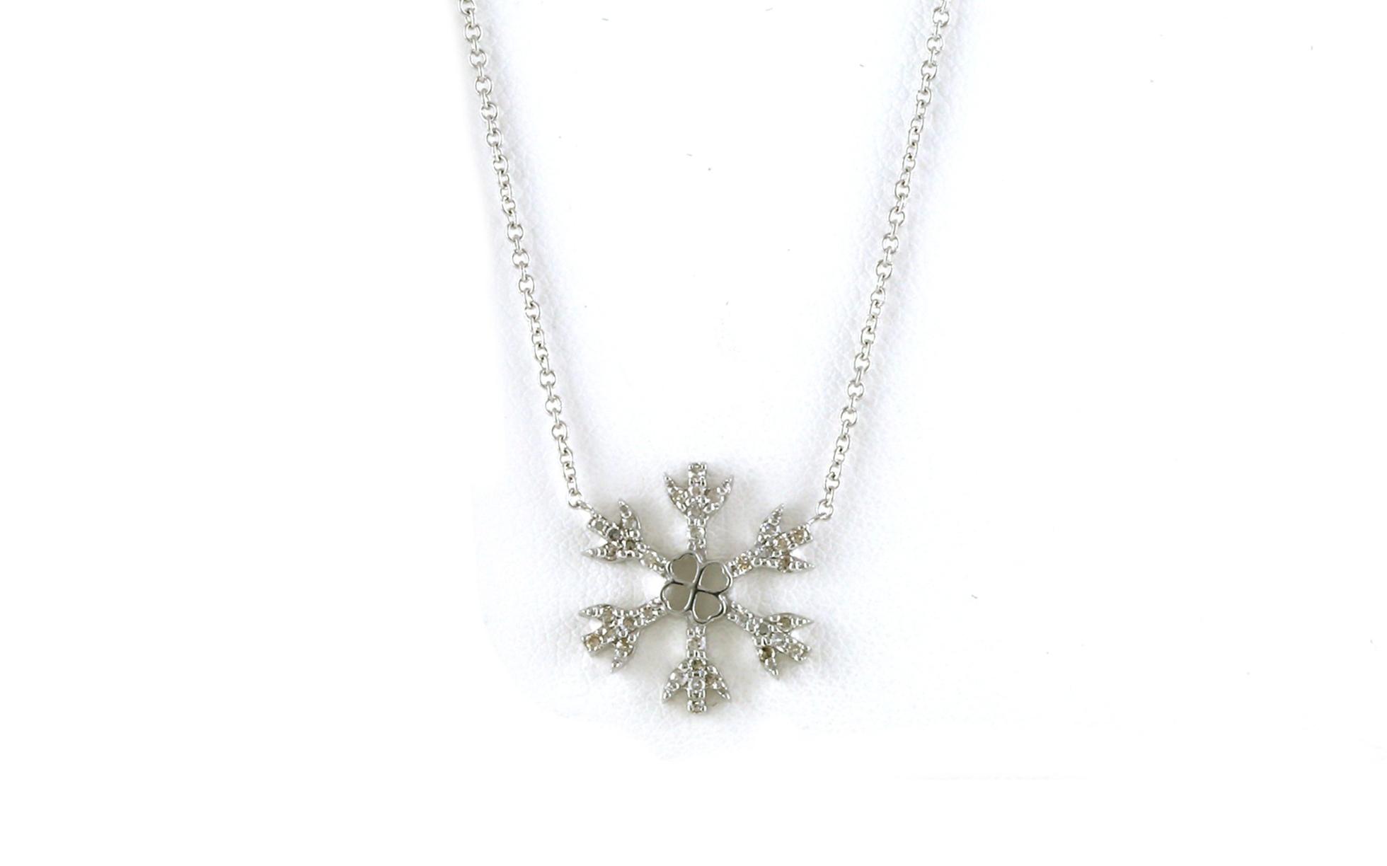Snowflake Diamond Necklace in White Gold (0.21cts TWT)