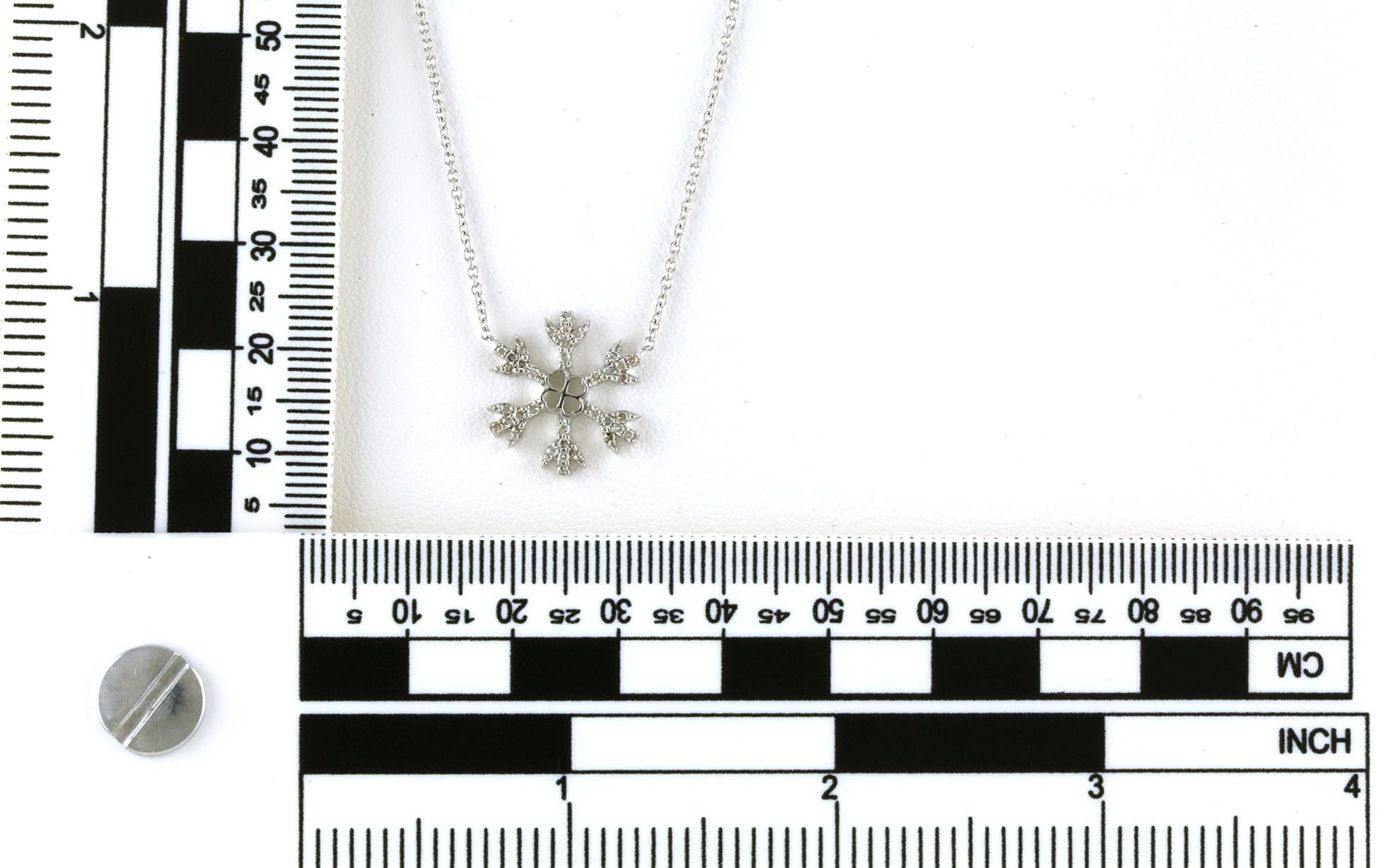 Snowflake Diamond Necklace in White Gold (0.21cts TWT) scale
