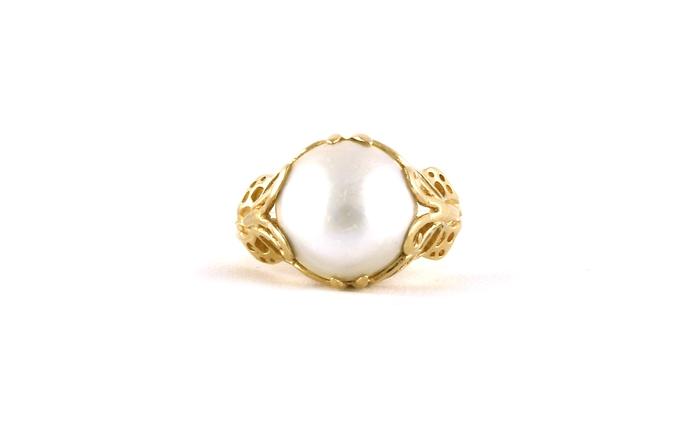 content/products/Estate Piece: Butterfly filigree Mabe' Pearl Ring in Yellow Gold