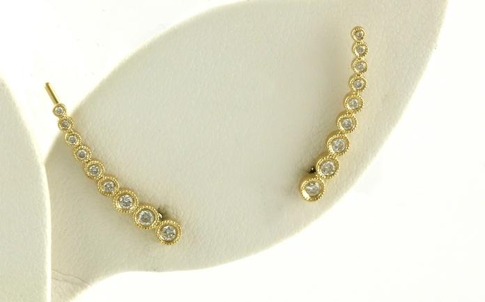 content/products/Graduated Bezel-set Diamond Ear Climber Earrings in Yellow Gold (0.22cts TWT)