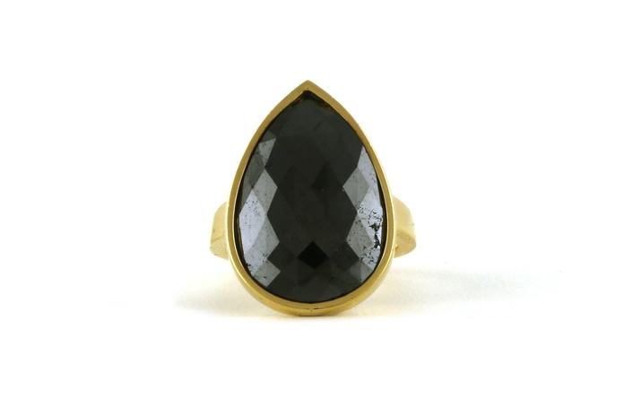 content/products/Bezel-set Pear-cut Black Diamond Fashion Ring in Yellow Gold (11.67ct)