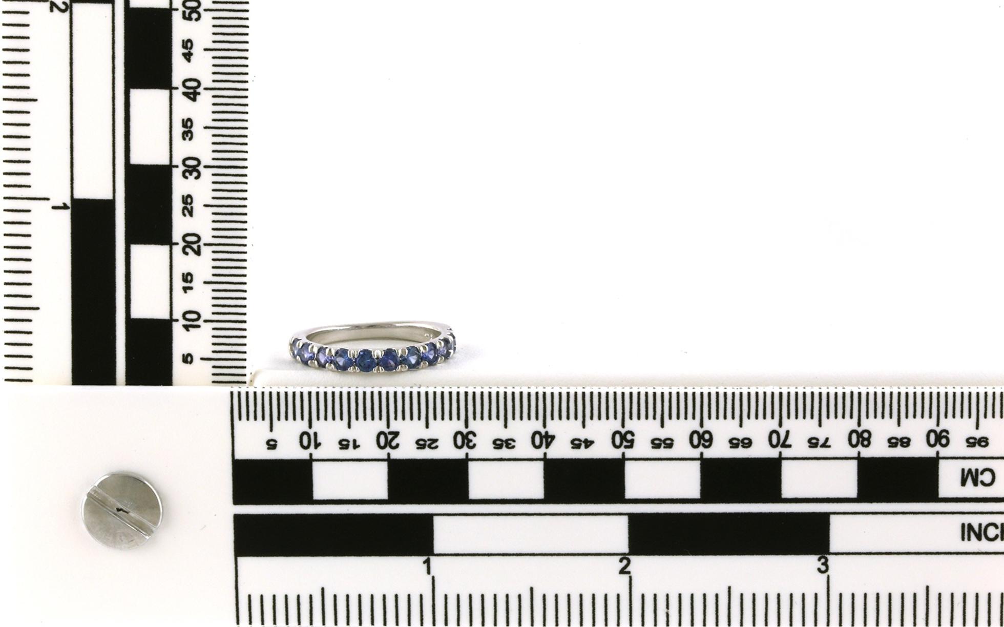 11-Stone French-set Montana Yogo Sapphire Band in White Gold (1.10cts TWT) Scale
