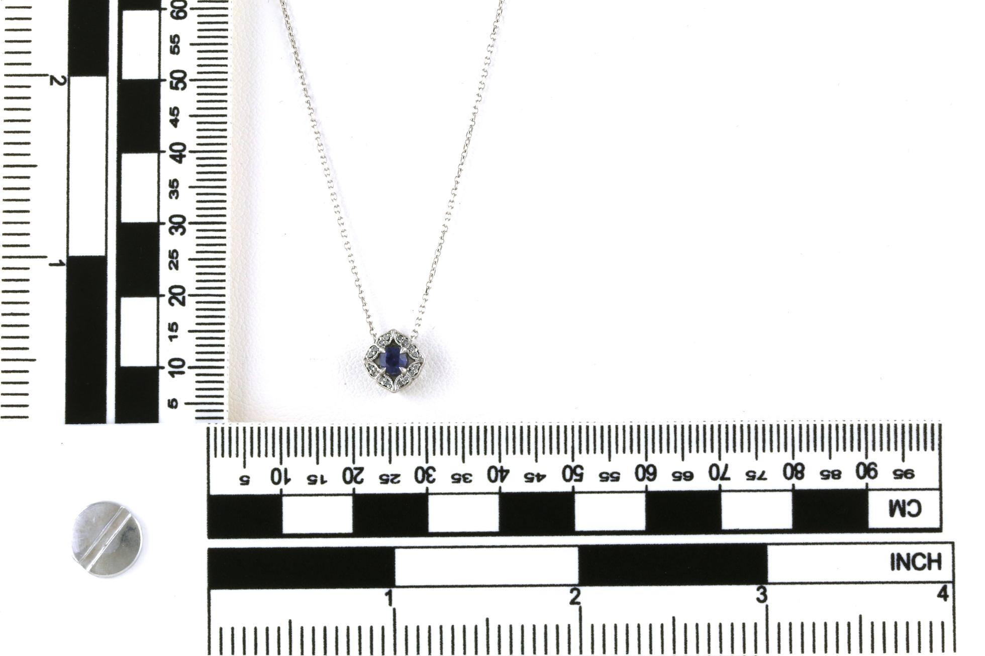 Vintage Style Kite-set Princess Halo Slide Yogo and Diamond Slide Necklace in White Gold (0.30cts TWT) Scale