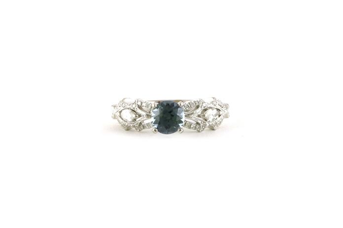 content/products/4-Prong with Marquise Filigree Shank Montana Sapphire and Diamond Ring in White Gold (1.61cts TWT)