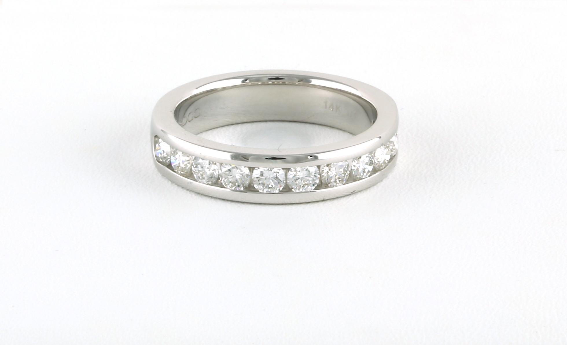 11-Stone Channel-set Diamond Wedding Band in White Gold (1.00cts TWT)