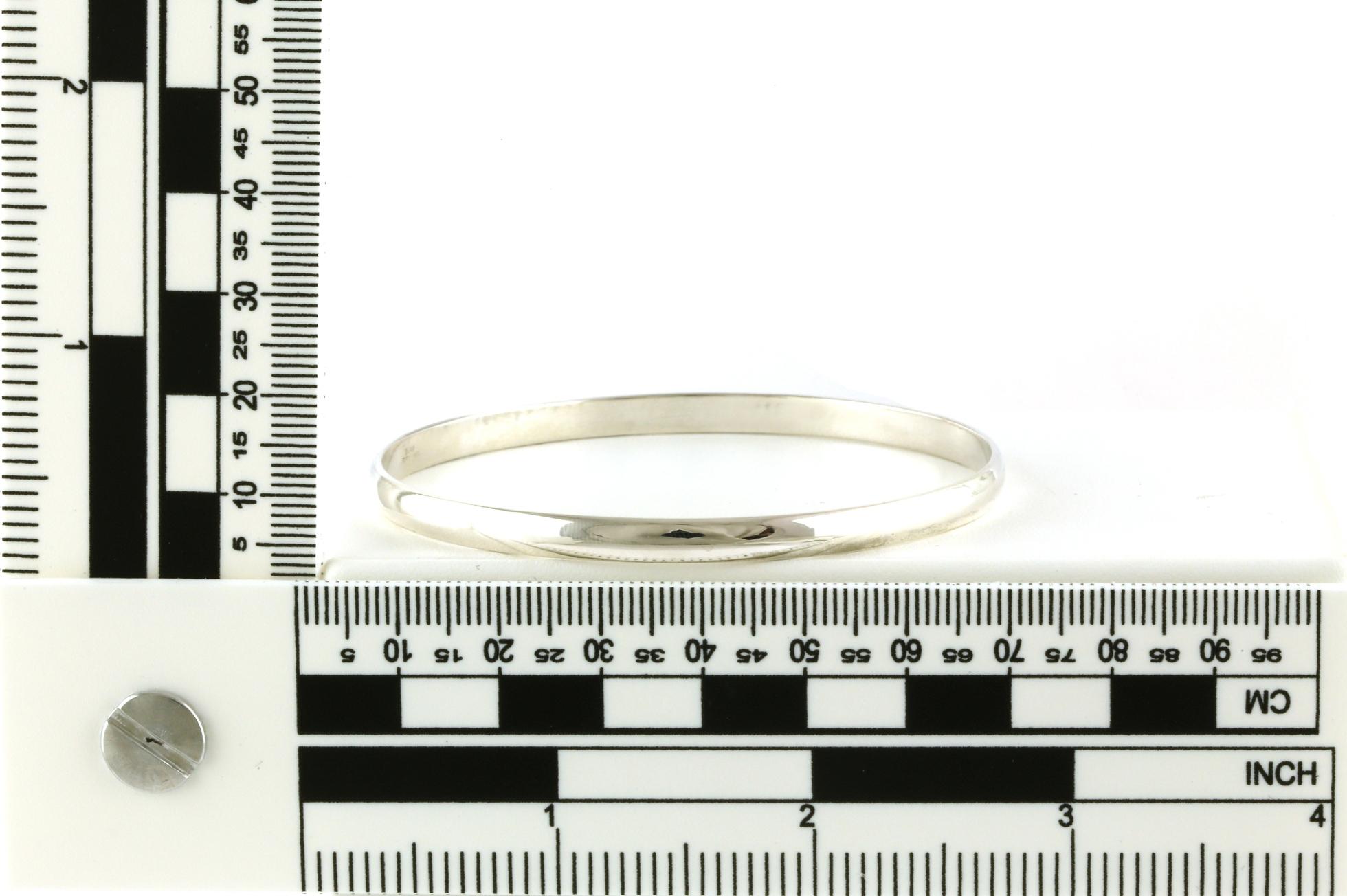 Estate Piece: Solid Bangle in Sterling Silver scale