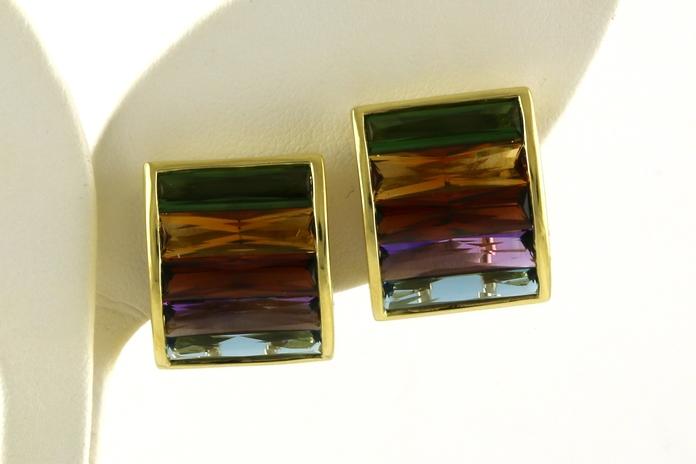 content/products/Estate Piece: H. Stern Rainbow 5-Stone Channel-set Omega Back Earrings in Yellow Gold 