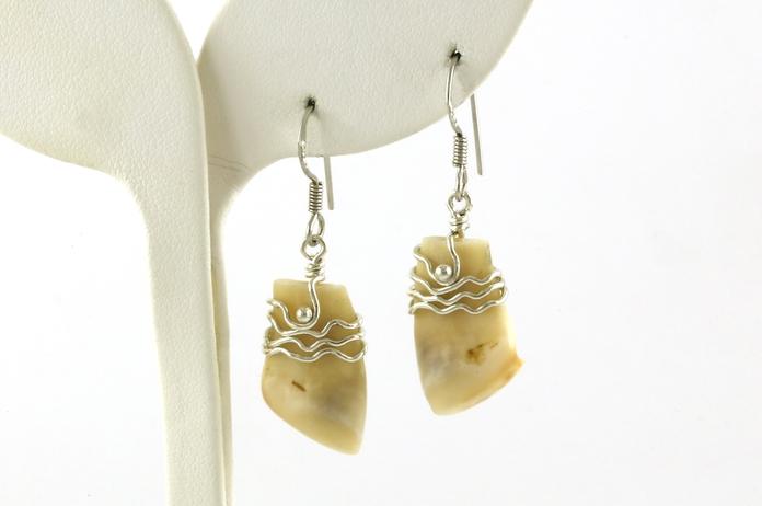 content/products/Wired Wrapped Elk Ivory Earrings in Sterling Silver