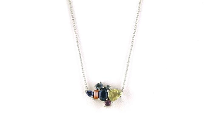 content/products/7-Stone Multi-color Multi-cut Montana Sapphire Cluster Necklace in White Gold (1.83cts TWT)