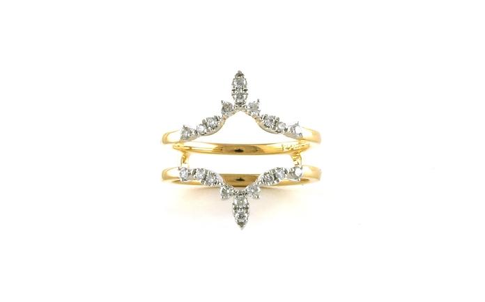 content/products/Curved Point Diamond Curved Guard Ring in Two-tone Yellow Gold with Rhodium Plating (0.30cts TWT)