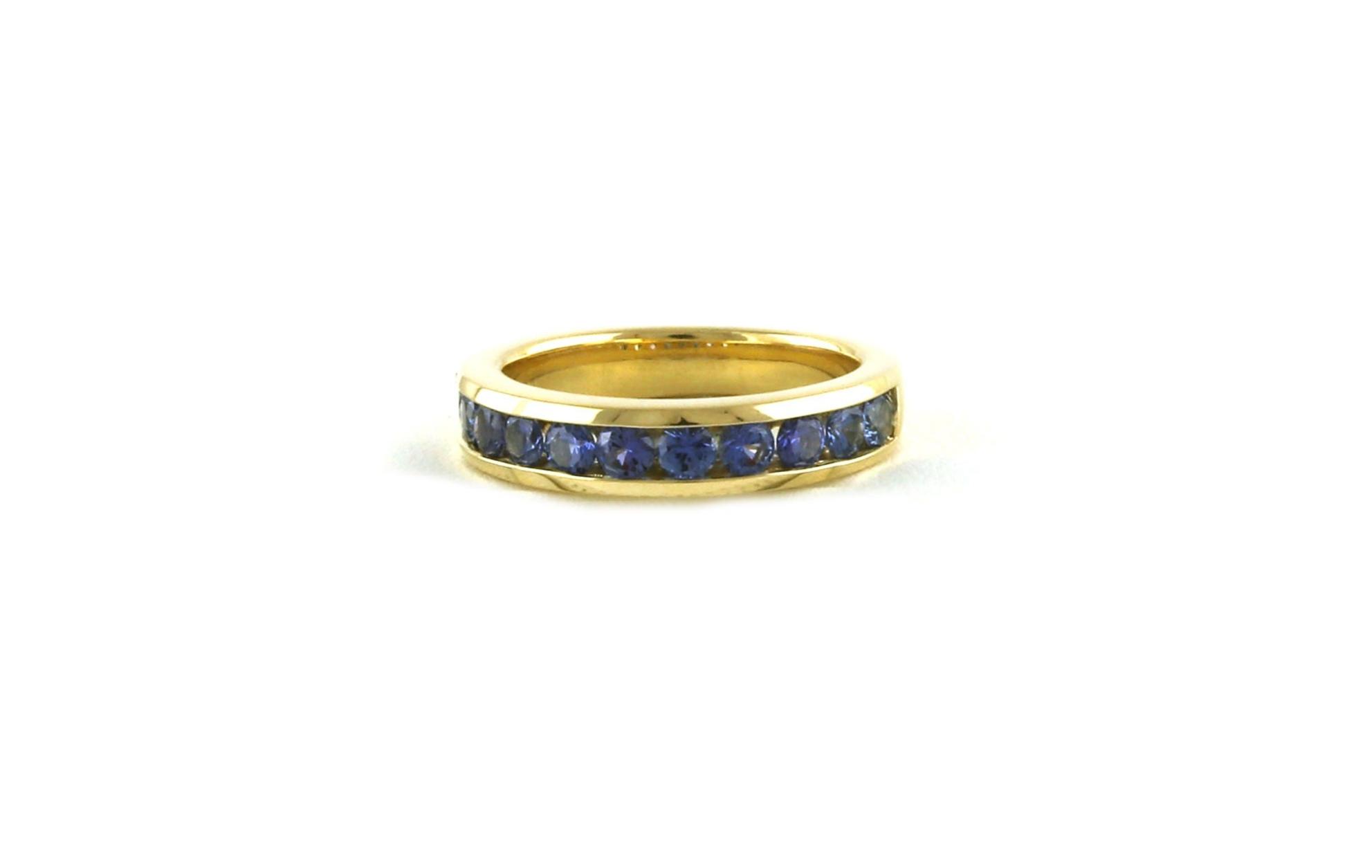 11-Stone Channel-set Montana Yogo Sapphire Band in Yellow Gold (1.10cts TWT)