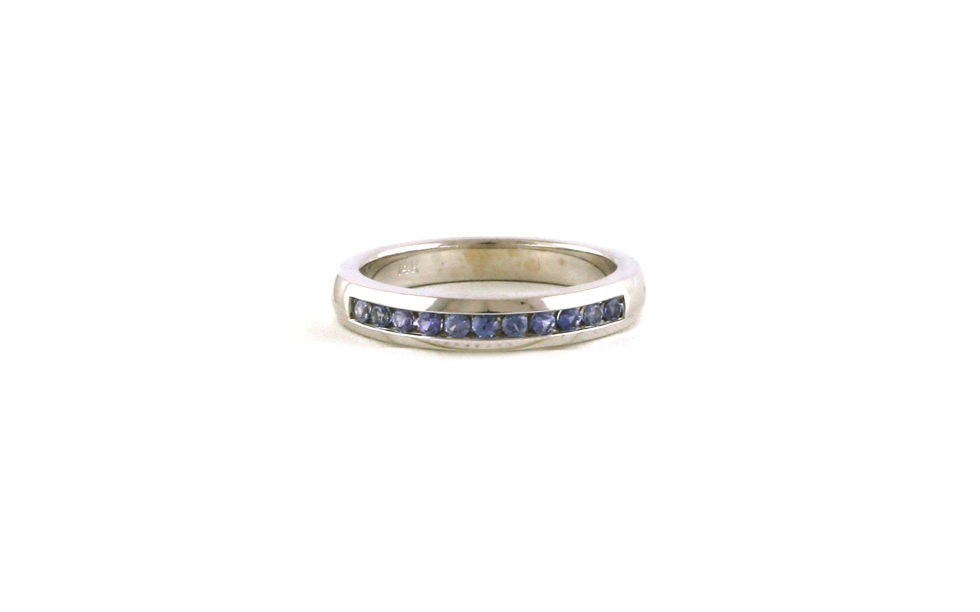 11-Stone Channel-set Montana Yogo Sapphire Band in White Gold (0.30cts TWT)