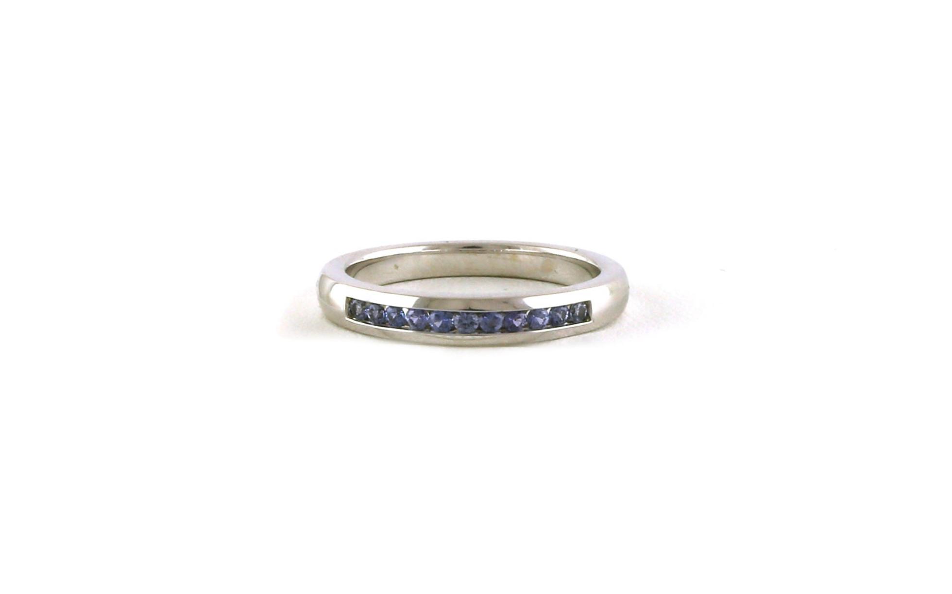 11-Stone Channel-set Montana Yogo Sapphire Band in White Gold (0.22cts TWT)