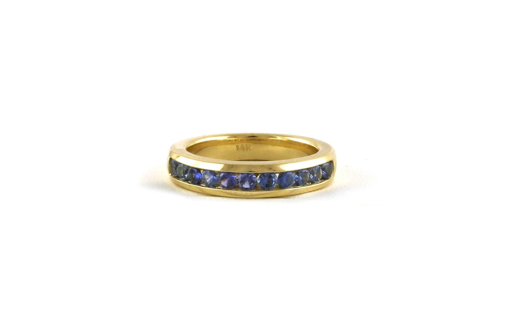 11-Stone Channel-set Montana Yogo Sapphire Band in Yellow Gold (0.82cts TWT)