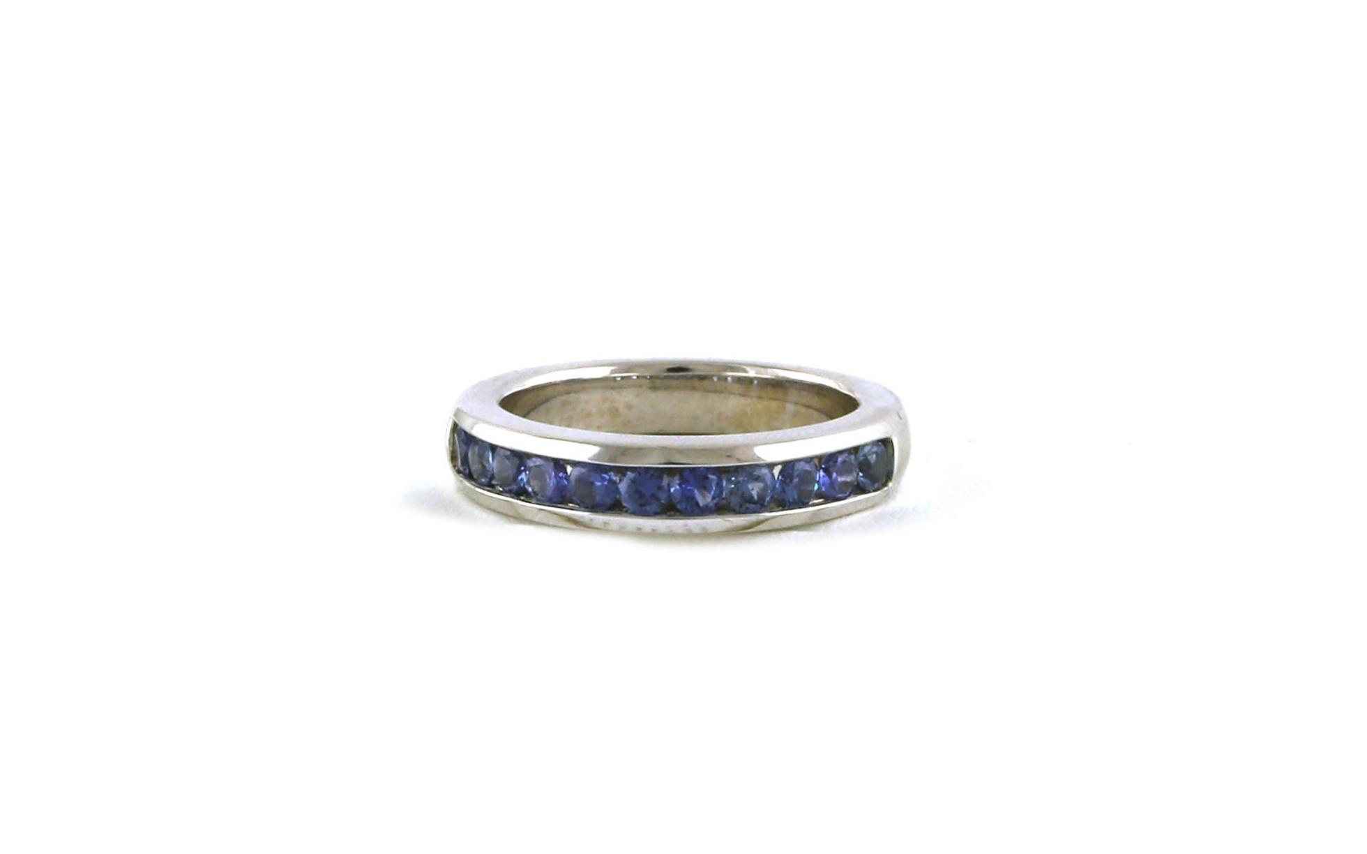 11-Stone Channel-set Montana Yogo Sapphire Band in White Gold (0.82cts TWT)