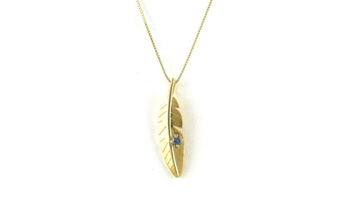 content/products/Feather-style Montana Sapphire Necklace in Yellow Gold (0.14cts TWT)