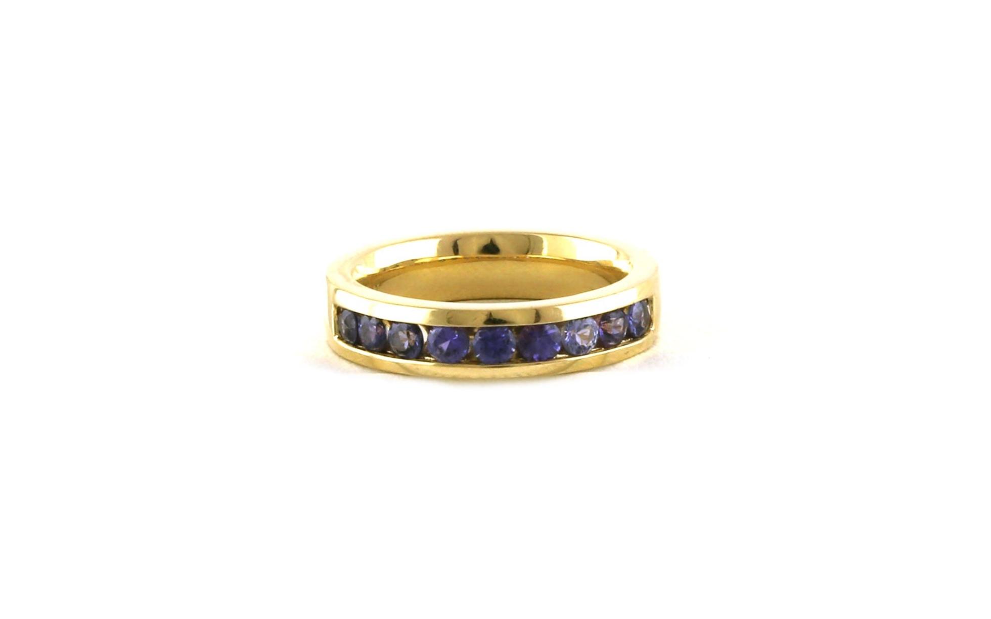 11-Stone Channel-set Huckleberry Sapphire Band in Yellow Gold (0.73cts TWT)