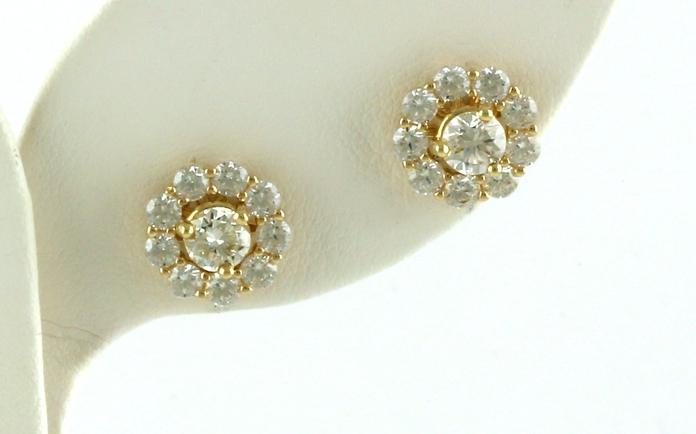 content/products/Estate Piece: Diamond Halo Jacket Earrings in Yellow Gold (1.25cts TWT)