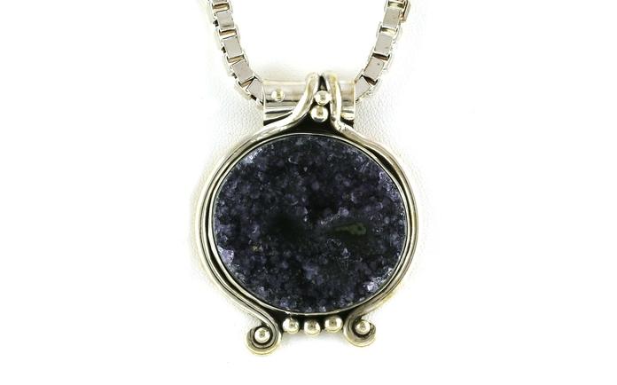 content/products/Estate Piece: Large Druzy Quartz Necklace in Sterling Silver