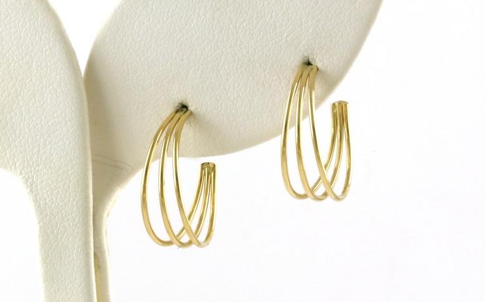 content/products/Triple Wire  Hoop Earrings in Yellow Gold 