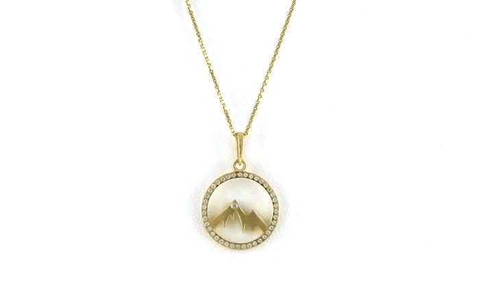 content/products/Pave Diamond Circle Mountain Necklace in Yellow Gold (0.25cts TWT)