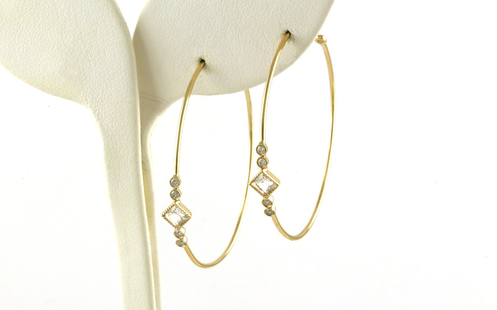5-Stone Stud Hoop Earrings in Yellow Gold (0.85cts TWT)