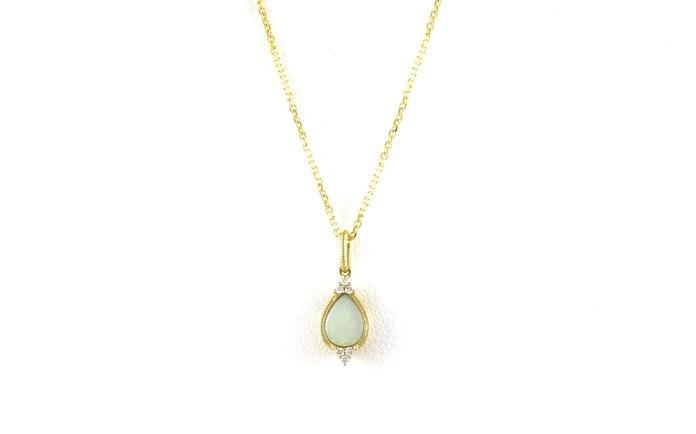 content/products/Cluster Drop Opal and Diamond Necklace in Yellow Gold (0.73cts TWT)