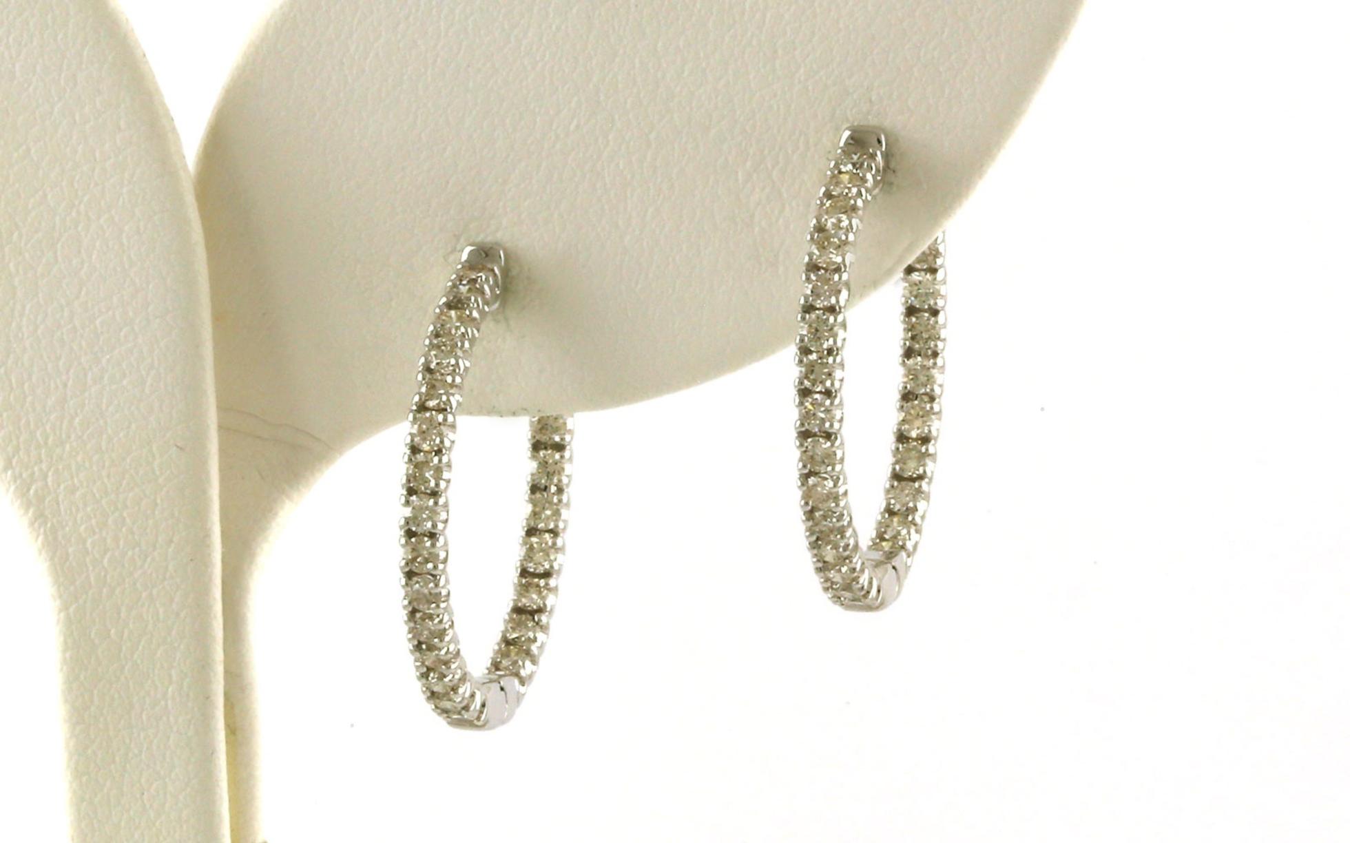 Inside Outside Diamond Hoop Earrings in White Gold (1.00cts TWT)
