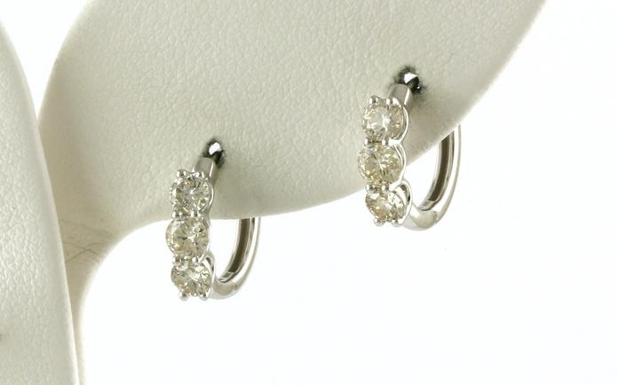 content/products/3-Stone Diamond Hoop Earrings in White Gold (1.00cts TWT)