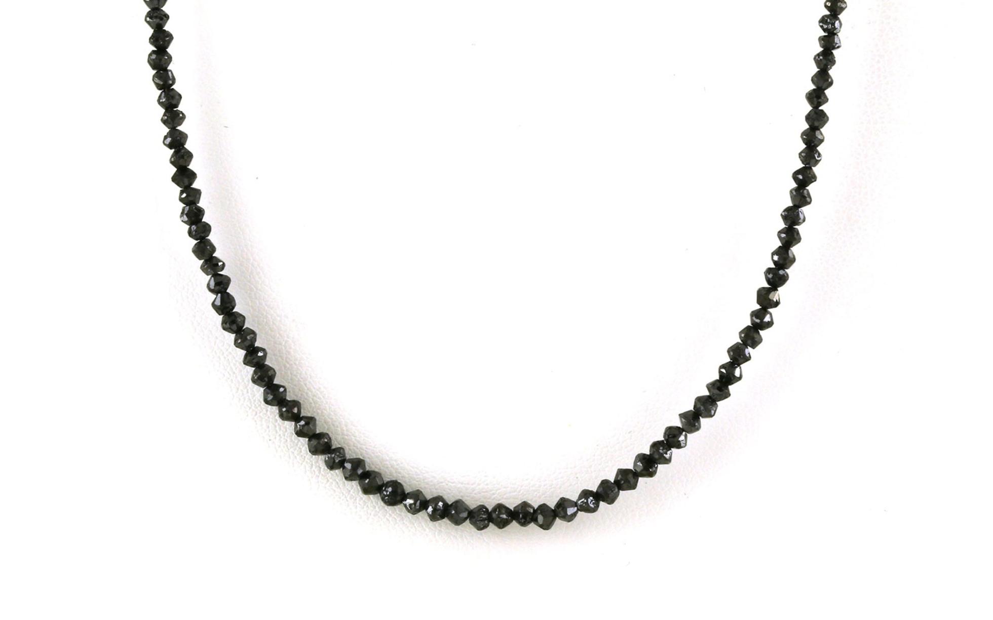 Beaded Black Diamond Necklace in White Gold (18.48cts TWT)