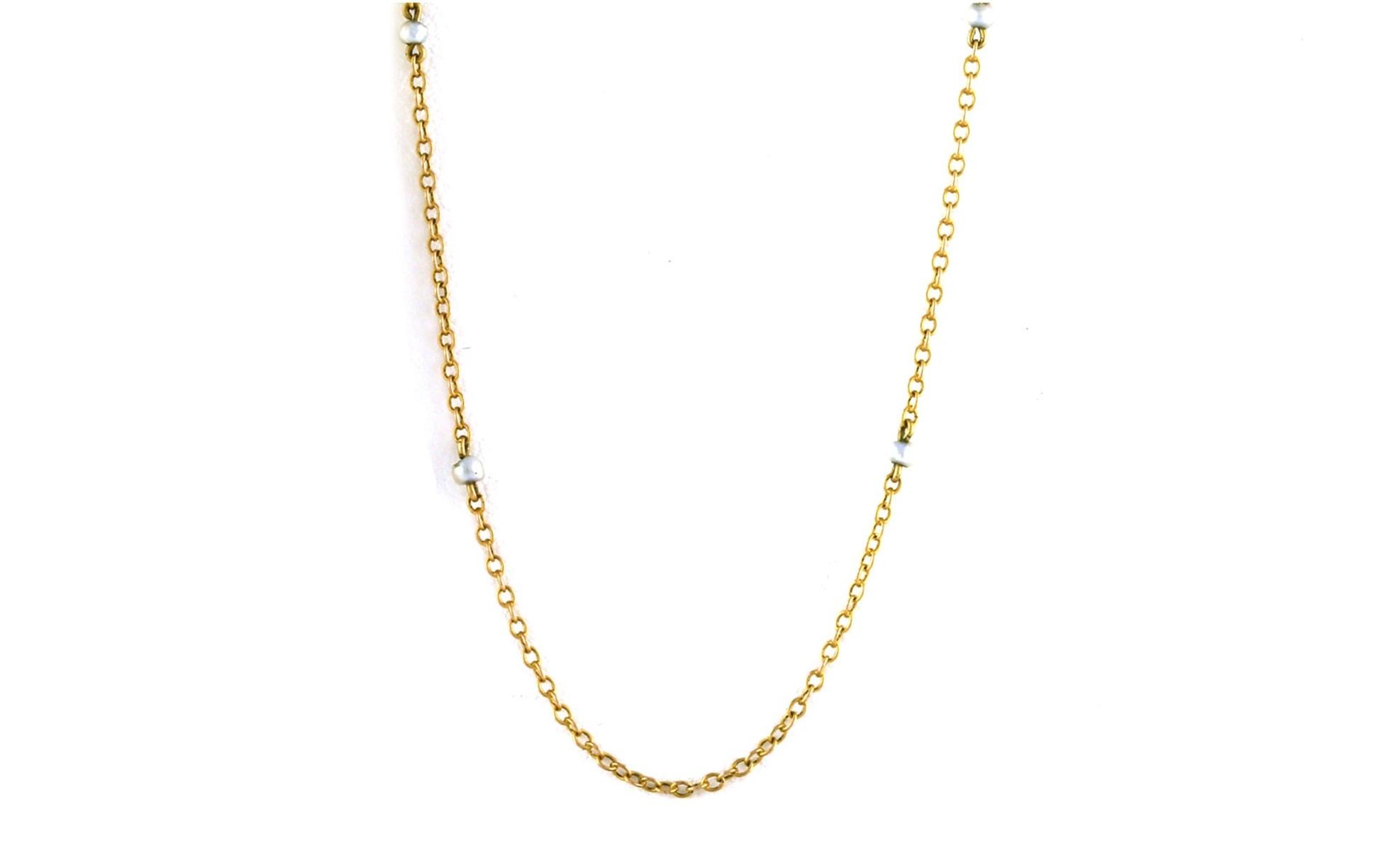 Estate Piece: Pearl Station Necklace in Yellow Gold