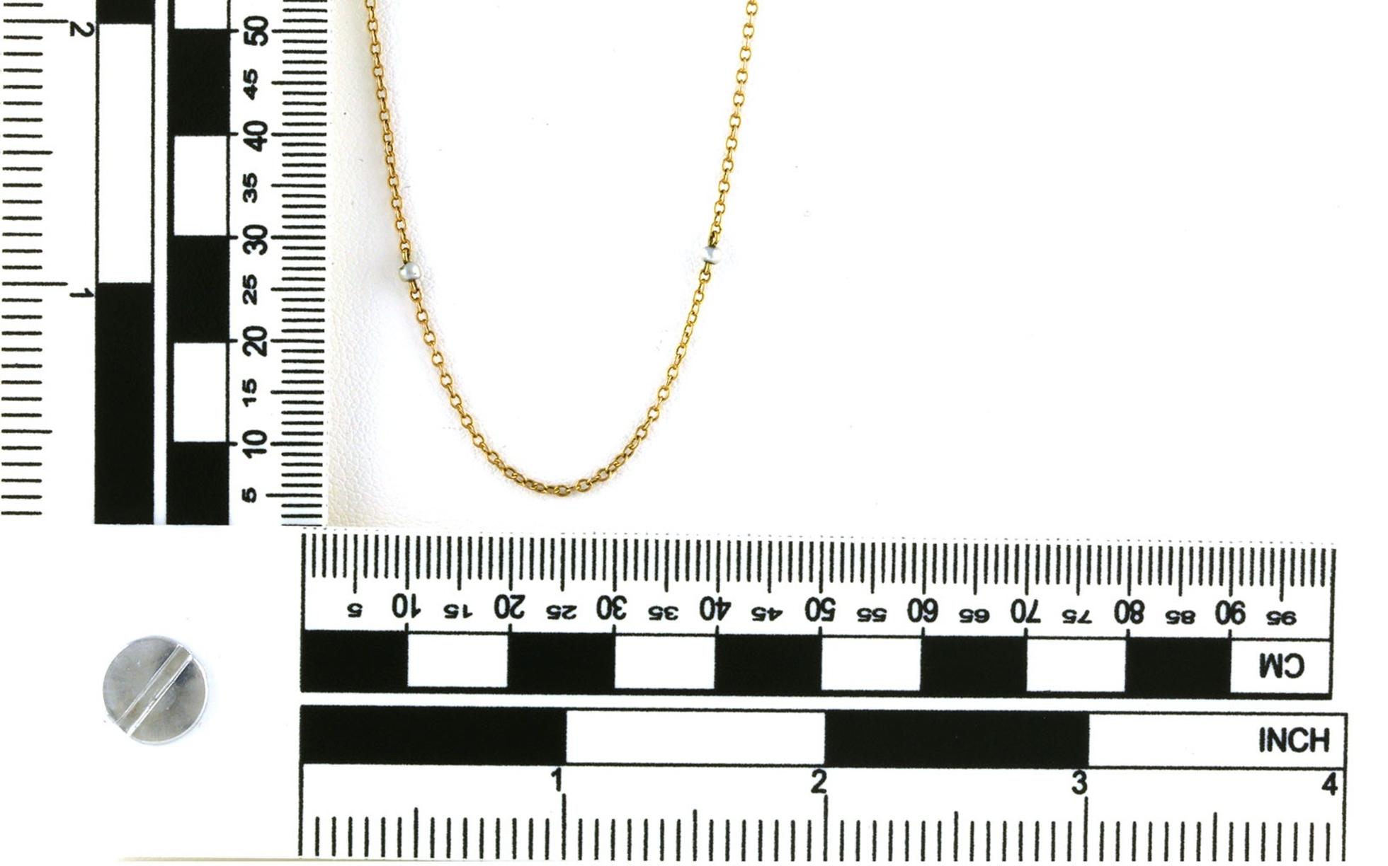 Estate Piece: Pearl Station Necklace in Yellow Gold Scale
