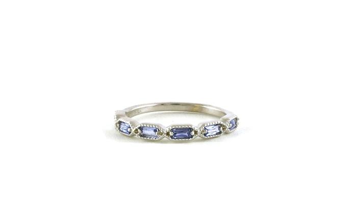 content/products/6-Stone Milgrain Hexagonal Ring with Baguette-cut Montana Yogo Sapphires in White Gold (0.35cts TWT)