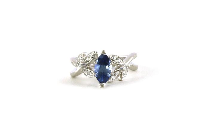 content/products/Leaves Marquise-cut Montana Sapphire and Diamond Ring in White Gold (1.44cts TWT)