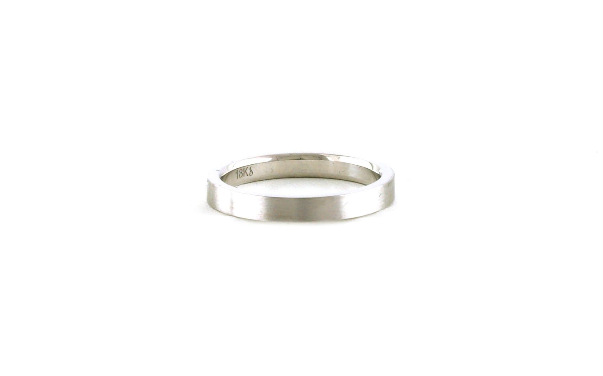 3mm Flat Comfort Fit Wedding Band in White Gold with Satin Finish (sz 8)