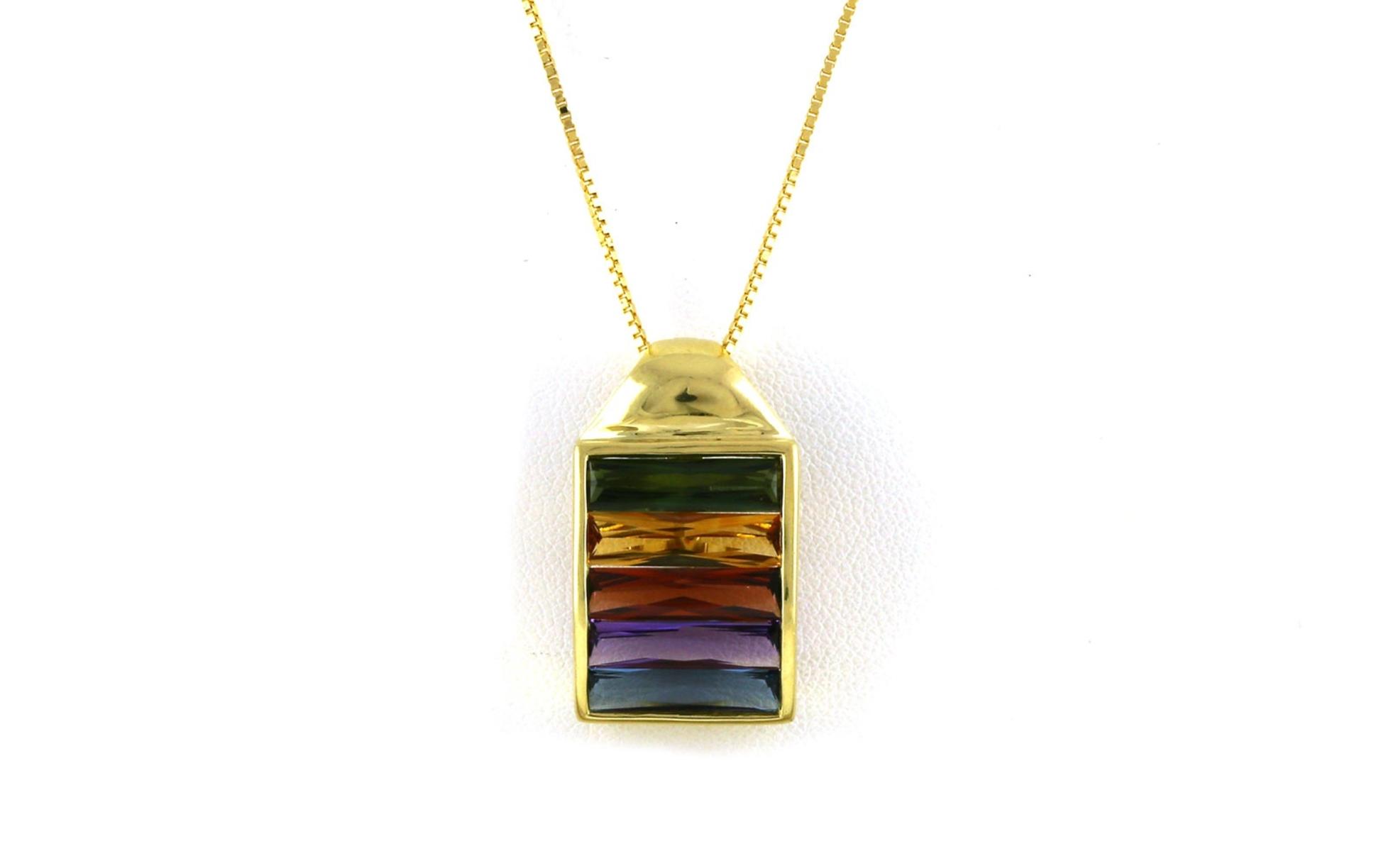 Estate Piece: Rainbow Channel Necklace in Yellow Gold